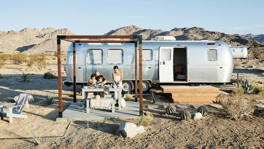 AutoCamp, founded in 2012, offers accommodations in modern Airstream suites and luxurious tents in nine locations across the United States. (AutoCamp Joshua Tree)